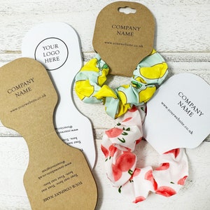 Étiquettes à rabat, Cartes de présentation pour bijoux personnalisées, Cartes de marque personnalisées, Carte de présentation pour chouchou sur mesure, Support pour chouchou sur mesure