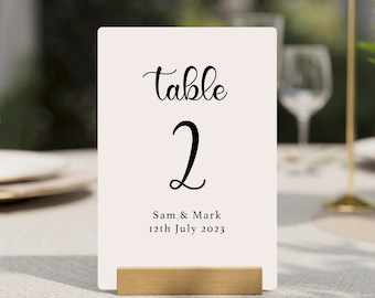Personalized Wedding Table Numbers: Gold Foil, A5/A6 Card