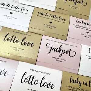 Porte-billets de loterie personnalisé, portefeuille de luxe nacré avec porte-cartes à gratter de mariage, cadeau de mariage, porte-billets de loterie