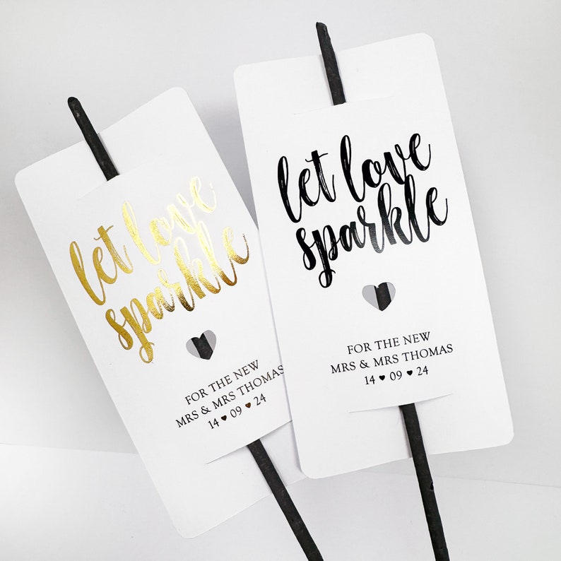 Hochzeit Sparkler Tag, große Hochzeit Sparkler Tags, personalisierte Karte für Sparkler, Wedding Favor Sparkler, Sparkler Card, Sparkler Tag Bild 3