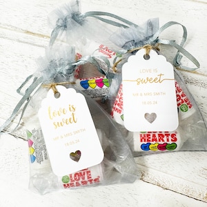 L'amour est doux, Étiquettes de cadeaux de mariage personnalisées, Étiquettes de cadeaux Love is Sweet, Cadeaux de mariage, Étiquettes kraft, Décoration de table de mariage