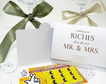 Tarjetero de boda personalizado para rascar: Billete de lotería