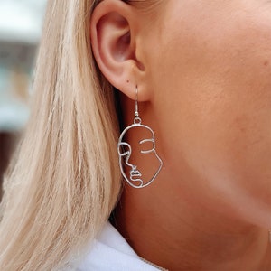 Face earrings, Abstract Face Earring, Picasso earrings