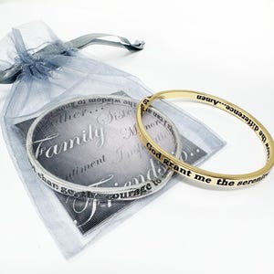 Pulsera de oración de serenidad: pulsera con cita inspiradora