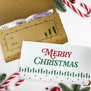 Weihnachtsgeschenk Geld , Tischkarte zu Weihnachten, Geldgeschenkgutschein, Weihnachtsgeldkarte, Weihnachtsbrieftasche-Halter