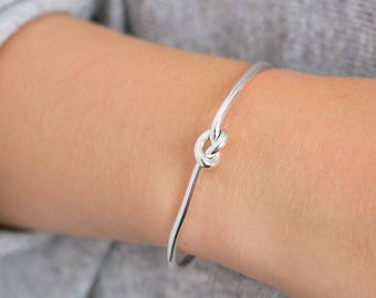 Friendship knot Sterling Silver knot  Bangle, silver cuff bangle,  love knot, friendship knot jewellery, Friendship Love knot Bangle,