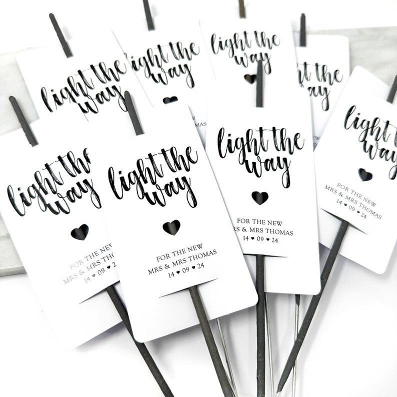 Wedding Sparkler Tag, Large size wedding sparkler tags, Personalised Card for Sparkler, Wedding Favour Sparkler, Sparkler Card, Sparkler Tag image 8