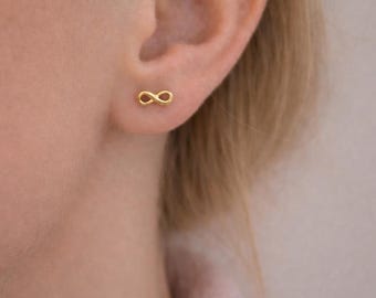Unendlichkeit Symbol kleine Ohrstecker, als Symbol für ewige und ewige Liebe und Freundschaft