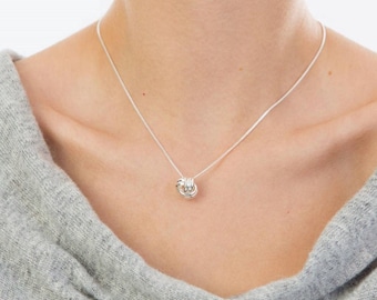 Collar de plata de ley con nudo de la amistad - Cadena de 45 cm