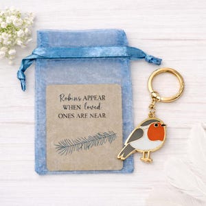 Porte-clés Robin, porte-clés commémoratif Robin, cadeau en mémoire, cadeau Robin commémoratif