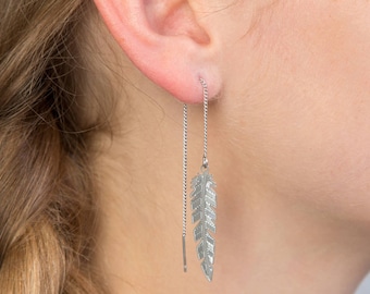 Feather Threader Fashion Earrings