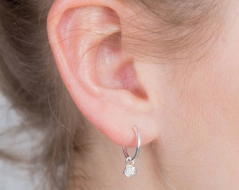 Sterling Silver Friendship Knot Hoop Earrings: Huggie Style