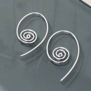 Sterling Silver Oval Spiral Earrings