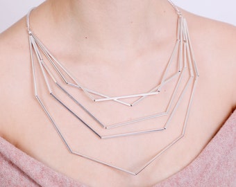 Geometric statement necklace, Statement necklace, statement jewellery,  Fashion Necklace, Wire Neck Wear, Unique necklace