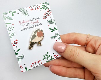 Insigne de Noël en émail Rouge-gorge : souvenir commémoratif