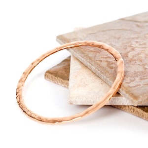 Rose Gold Plated Hammered Bangle