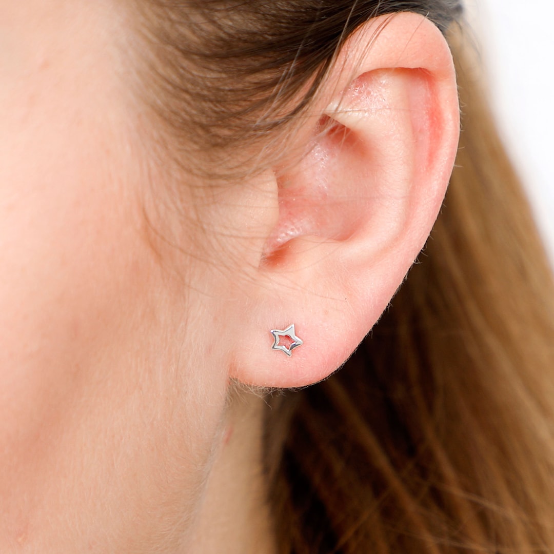 Boucles D'oreilles Clous En Argent Sterling Avec Cristal Vert étoile - Style Ciel Irlandais, Neuves Sans Emballage