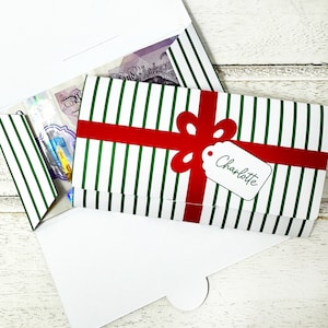 Personalisierte Weihnachtsgeschenk Geldbrieftasche, Weihnachtstischkarte, Geldgeschenkgutscheinkarte, Weihnachtsgeldkarte, Weihnachtsbrieftaschenhalter