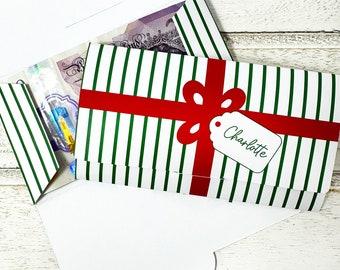 Personalized Christmas Money Wallet: Pearlescent Gift Card Holder