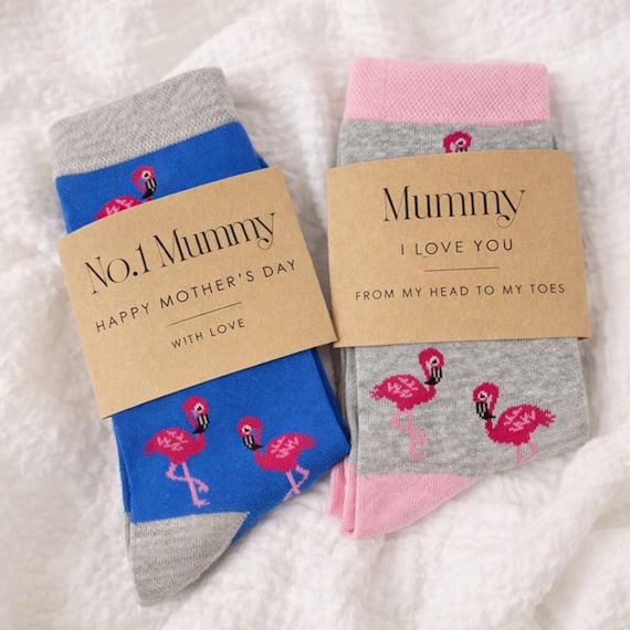 Personalised Mother's Day Flamingo Bamboo Socks – Great Gift for Flamingo Lovers! Flamingo Gift, Mum Gift, Mummy Gift, Sock Gift