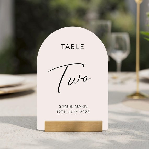 Arched Personalised Wedding table numbers, Seating numbers, table numbers