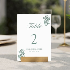 Personalised Classic Wedding or Birthday Table Numbers, Personalised Table Numbers, A5 and A6 Card Size, Personalised Wedding Decor