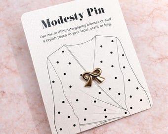 Bow Modesty Pin: Metal Alloy Brooch