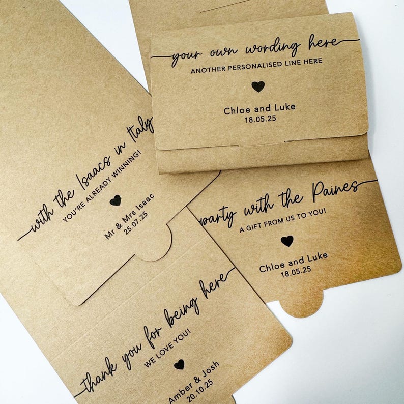 Personalisierte Hochzeitskarte: Lotterielos, 300gsm Karte Bild 6