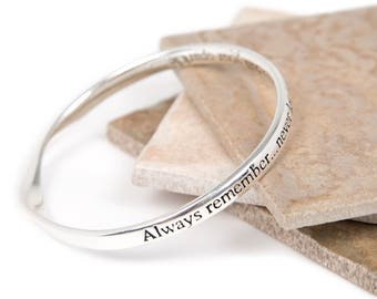 Dull Sparkle Inspirational Sentimental Message Bangle, Quote Jewellery, Gift For Her, Bangle, Bracelet