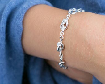 Friendship Knot Sterling Silver 925 Chain Bracelet, friendship Gift, Best Friends Gift, Soulmates Gift, Special Friend, Forever Friends