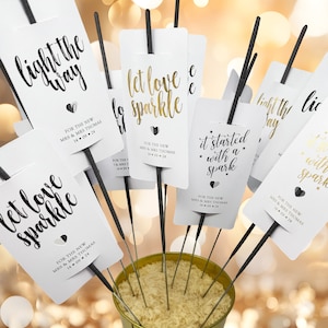 Hochzeit Sparkler Tag, große Hochzeit Sparkler Tags, personalisierte Karte für Sparkler, Wedding Favor Sparkler, Sparkler Card, Sparkler Tag Bild 1