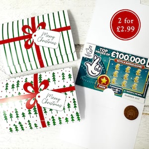 Portacarte da grattare di Natale, Portafoglio di biglietti della lotteria, Segnaposto di Natale, Portacarte da gratta e vinci, Decorazione da tavola festiva, Gratta e vinci festivo