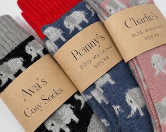 Cosy Elephant Socks with Personalised Label, cosy socks, bed socks