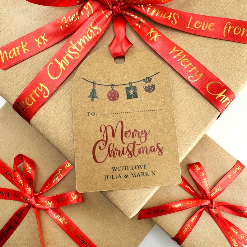 Christmas personalised gift tags, Christmas gift wrap, Christmas wrapping, custom gift tags, custom gift wrap image 2