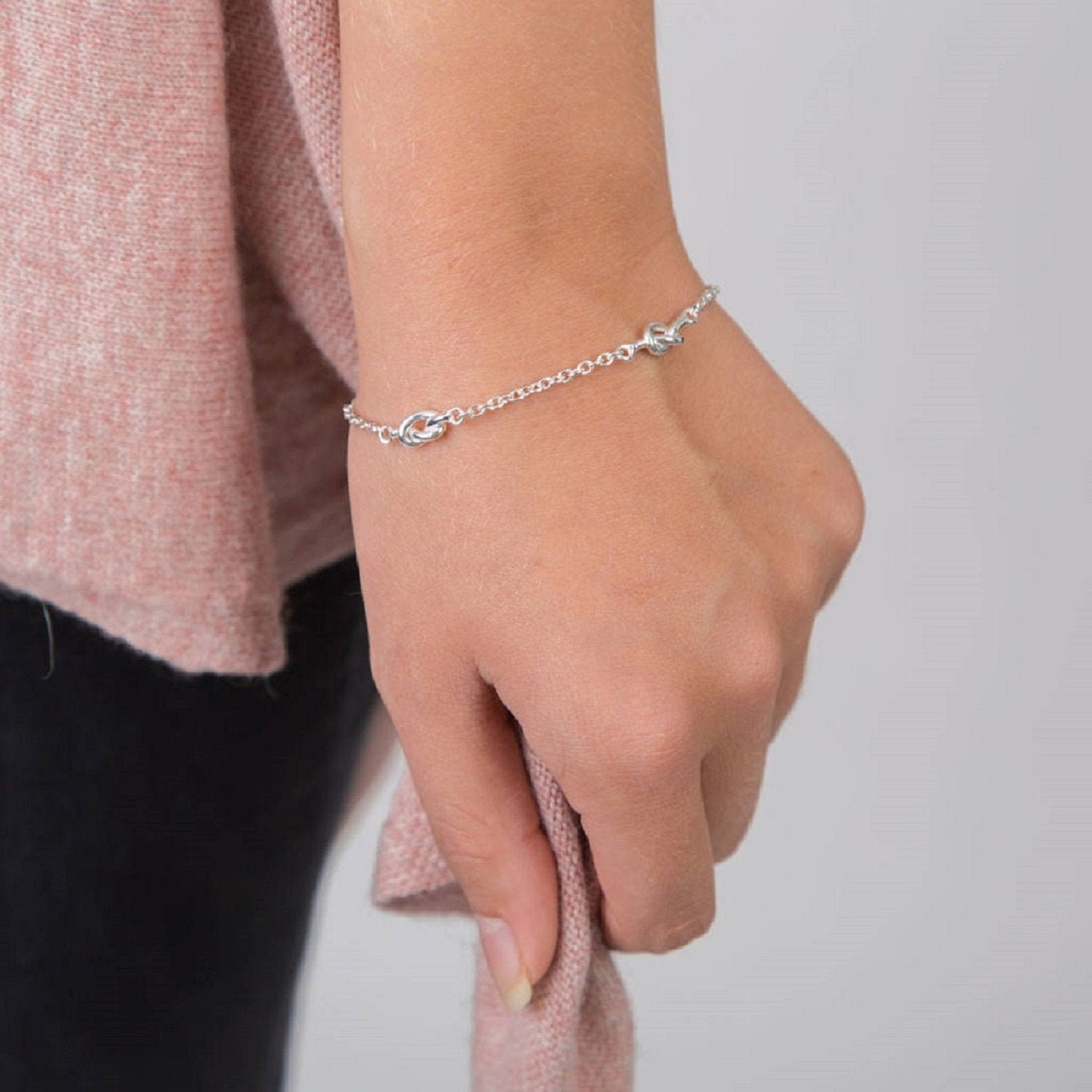 Details about / Friendship Knot Sterling Silver Bracelet Handmade Friendship Jewellery*
