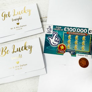 Idee bomboniere matrimonio, porta biglietti gratta e vinci, porta biglietti della lotteria, jackpot, porta biglietti gratta e vinci matrimonio personalizzato