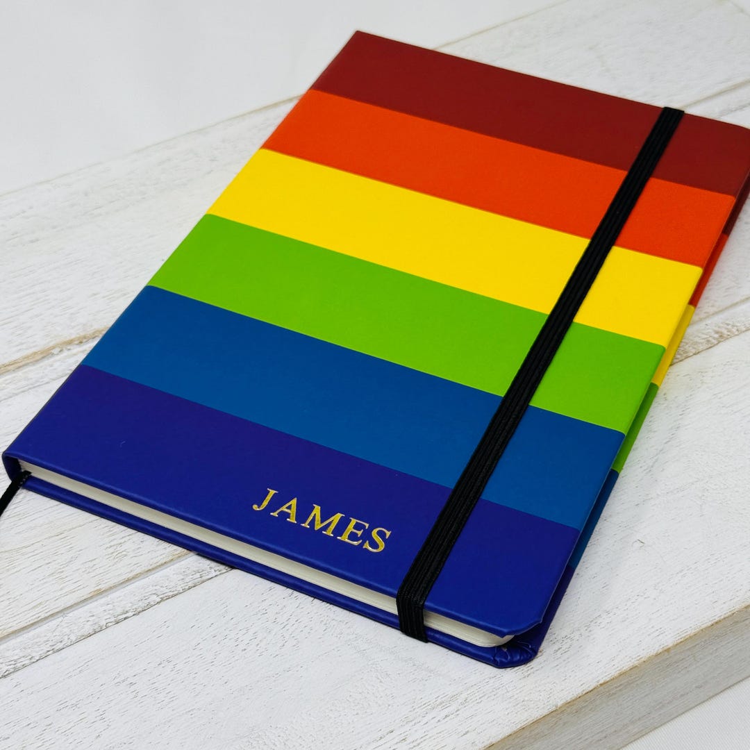 Rainbow A5 Personalised Notebook, Monogrammed Notebook - Etsy