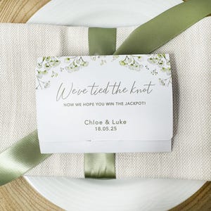 Porta biglietti da grattare con cornice in gypsophila, porta biglietti della lotteria personalizzato, bomboniera per matrimonio, porta biglietti da grattare, bomboniera della lotteria personalizzata