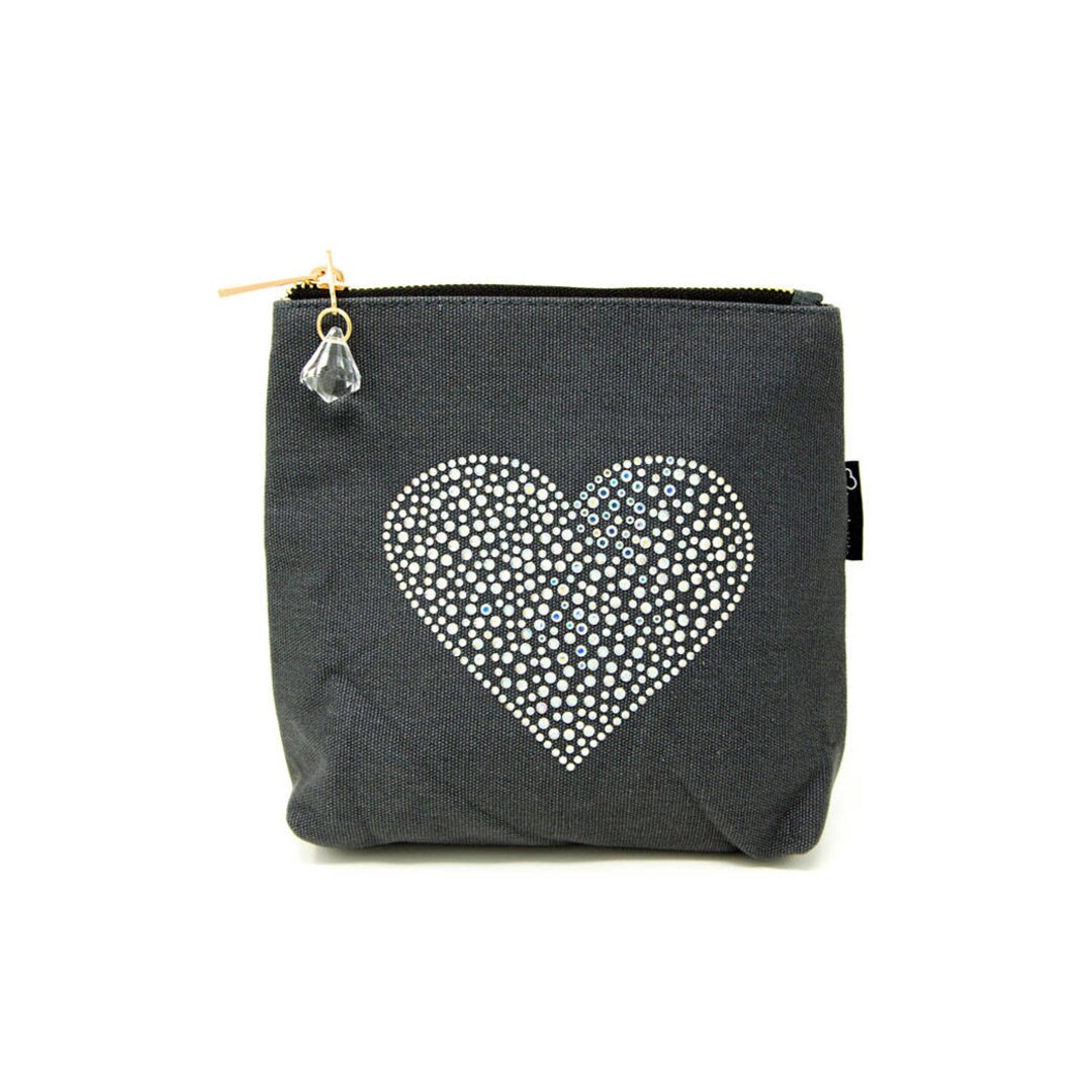 Heart Rhinestone Make-up Bag, Cosmetic Bag, Toiletries Bag, Heart Trend ...