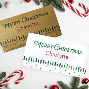 Carteira personalizada para dinheiro de presente de Natal, cartão de lugar de Natal, cartão de voucher de presente de dinheiro, cartão de dinheiro de Natal, suporte de carteira de Natal
