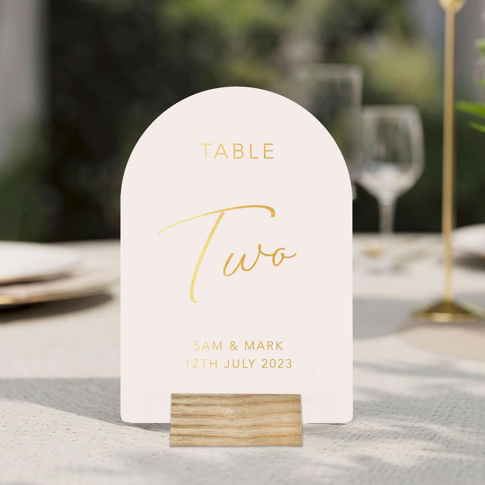 Arched Personalised Wedding Table Numbers, Seating Numbers, Table ...