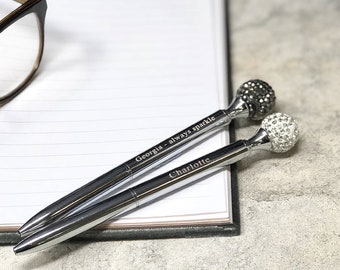 Personalised Crystal Ball Pen - Personalised Gift - Perfect Christmas Gift - Teachers Gift