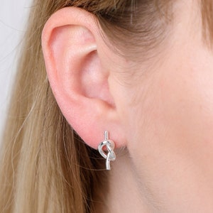 Friendship Knot Fashion Earrings, Silver, rose gold, yellow gold colours. love knot