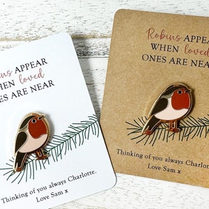 Robin Enamel Pin Badge: Remembrance Gift, Red Robin Memorial Brooch - Etsy
