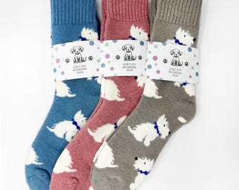 Calzini comodi per portare a spasso il cane con etichetta personalizzata, calzini caldi, calzini da letto, calzini morbidi, regalo per lei, calzini comodi, regalo di Natale