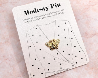 Bee Modesty Pin: Metal Alloy Brooch