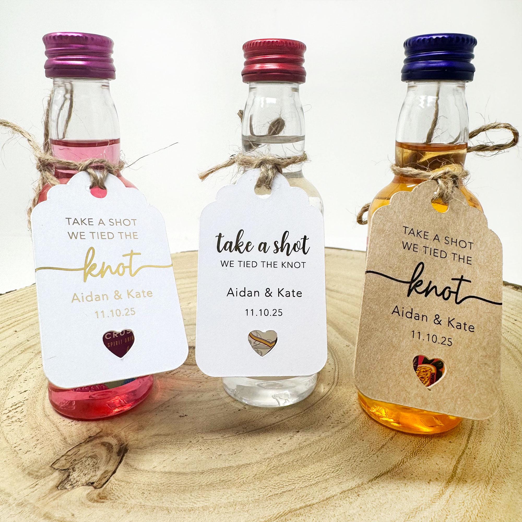 Take a Shot Wedding Favour Tags, Take a Shot, We Tied the Knot Bottle ...