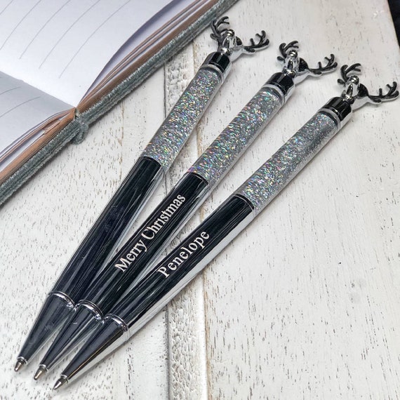 Penne Nere Penne Personalizzate Con Portachiavi - Set Regalo Con Incisione, 2 Ricariche Extra, Idea Souvenir Confezioni Personalizzate Da Regalare - 4