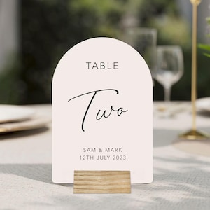 Arched Personalised Wedding table numbers, Seating numbers, table numbers,