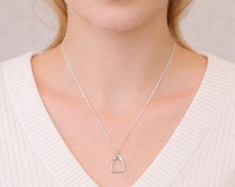 Horse Stirrup Necklace - Equestrian Jewelry Gift
